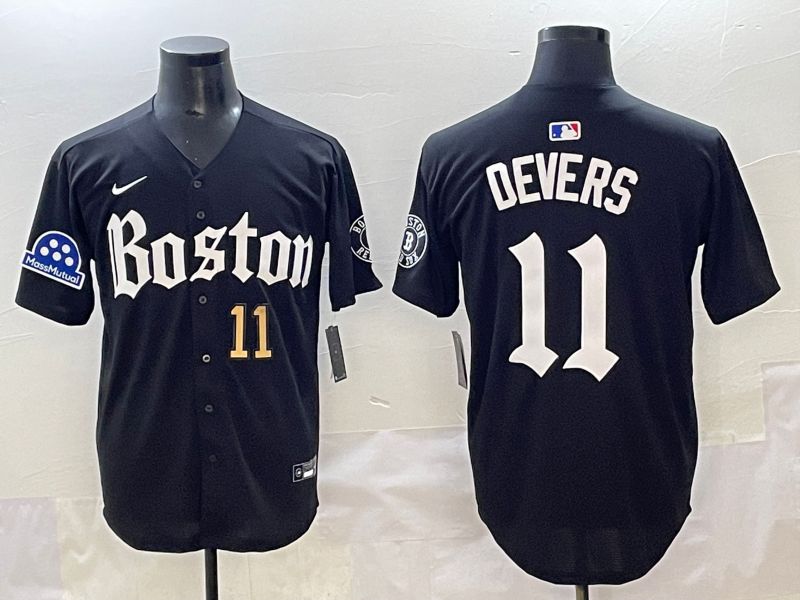 Men 2025 Boston Red Sox #11 Devers Black Five generations Joint Name Nike MLB Jersey style 3->boston red sox->MLB Jersey
